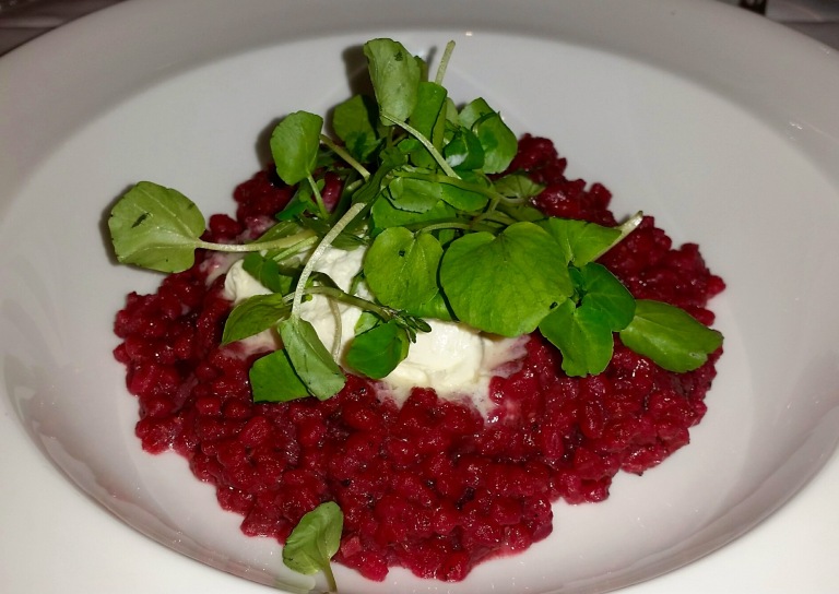 Beetroot and wheat berry risotto