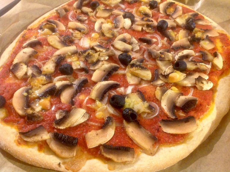 Homemade pizza funghi